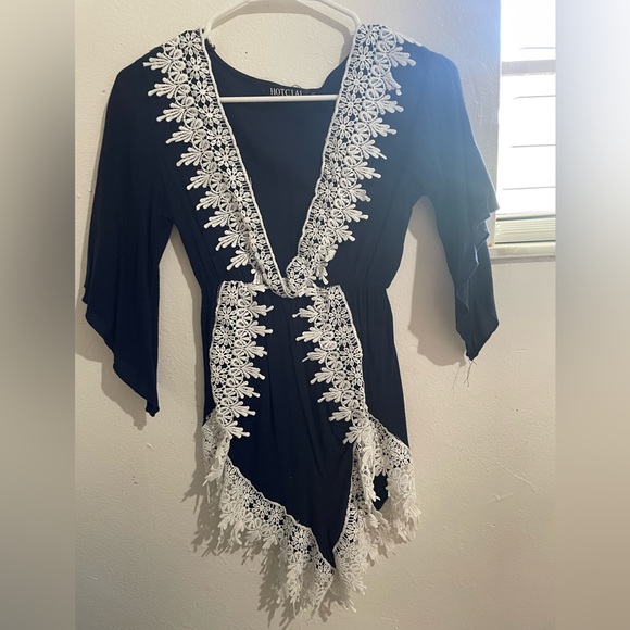 Navy short Romper - Picture 3 of 4